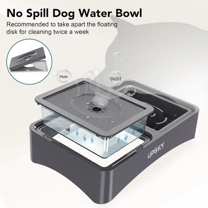 UPSKY 2-In-1 Elevated Dog Bowls Slow Feeder 4 Height Adjustable Raised Stand No Spill Anti-Slip Food Water Bowl for Small Medium Dogs with Anti-Slip Pads